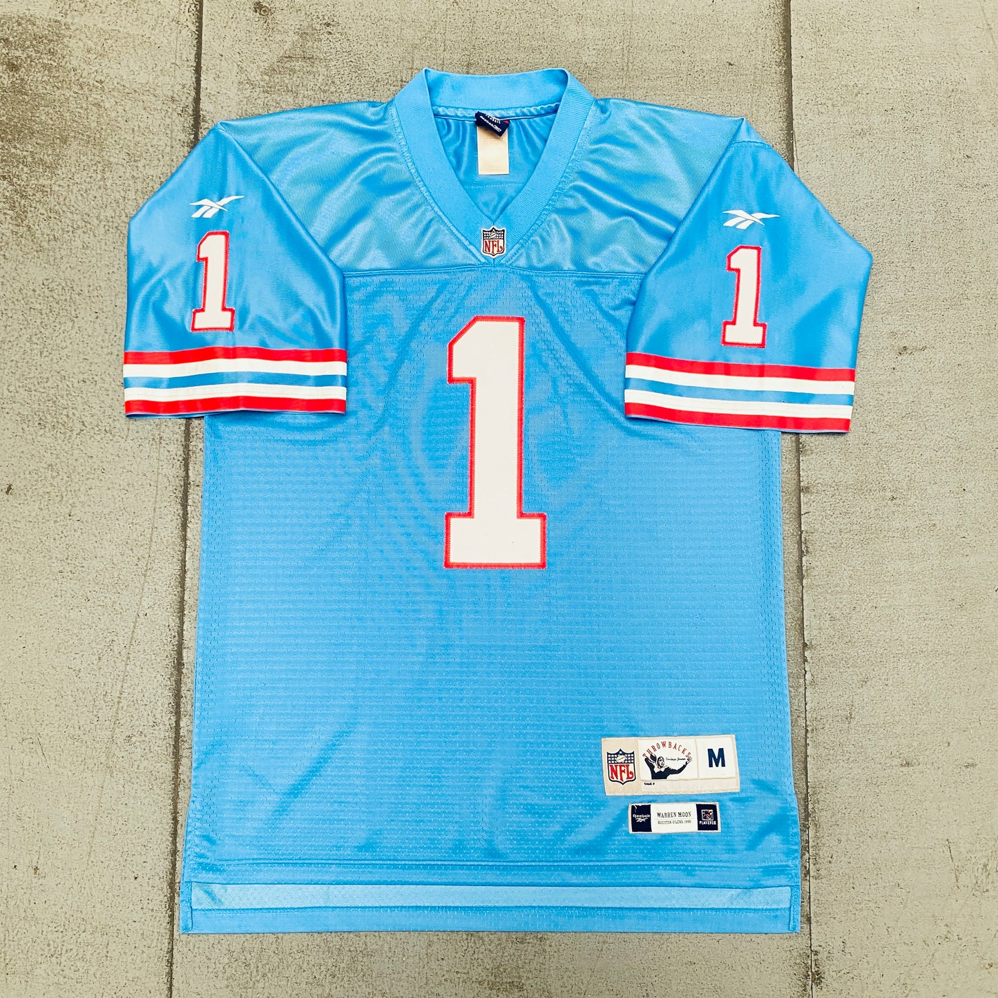 Houston Oilers: Warren Moon 1990 Throwback Jersey - Stitched (M)