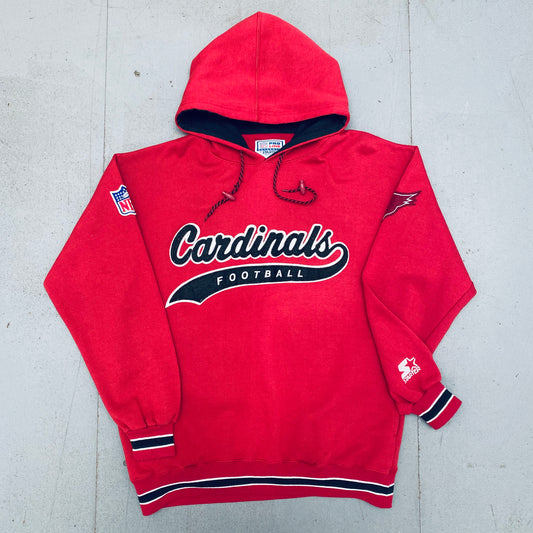 Arizona Cardinals: 1990's Stitched Script Spellout Proline Starter Hoodie (M/L)