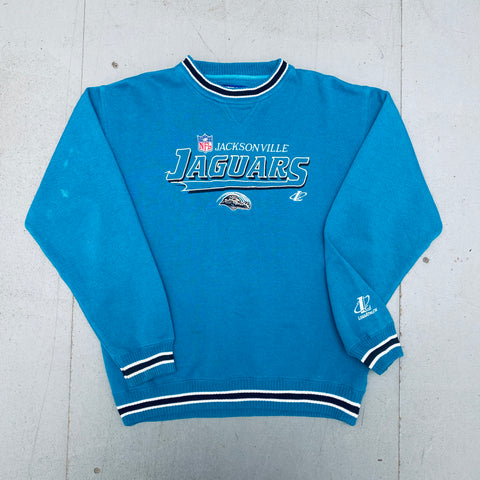Jacksonville Jaguars: 1990's Logo Athletic Embroidered Spellout Proline Sweat (S)
