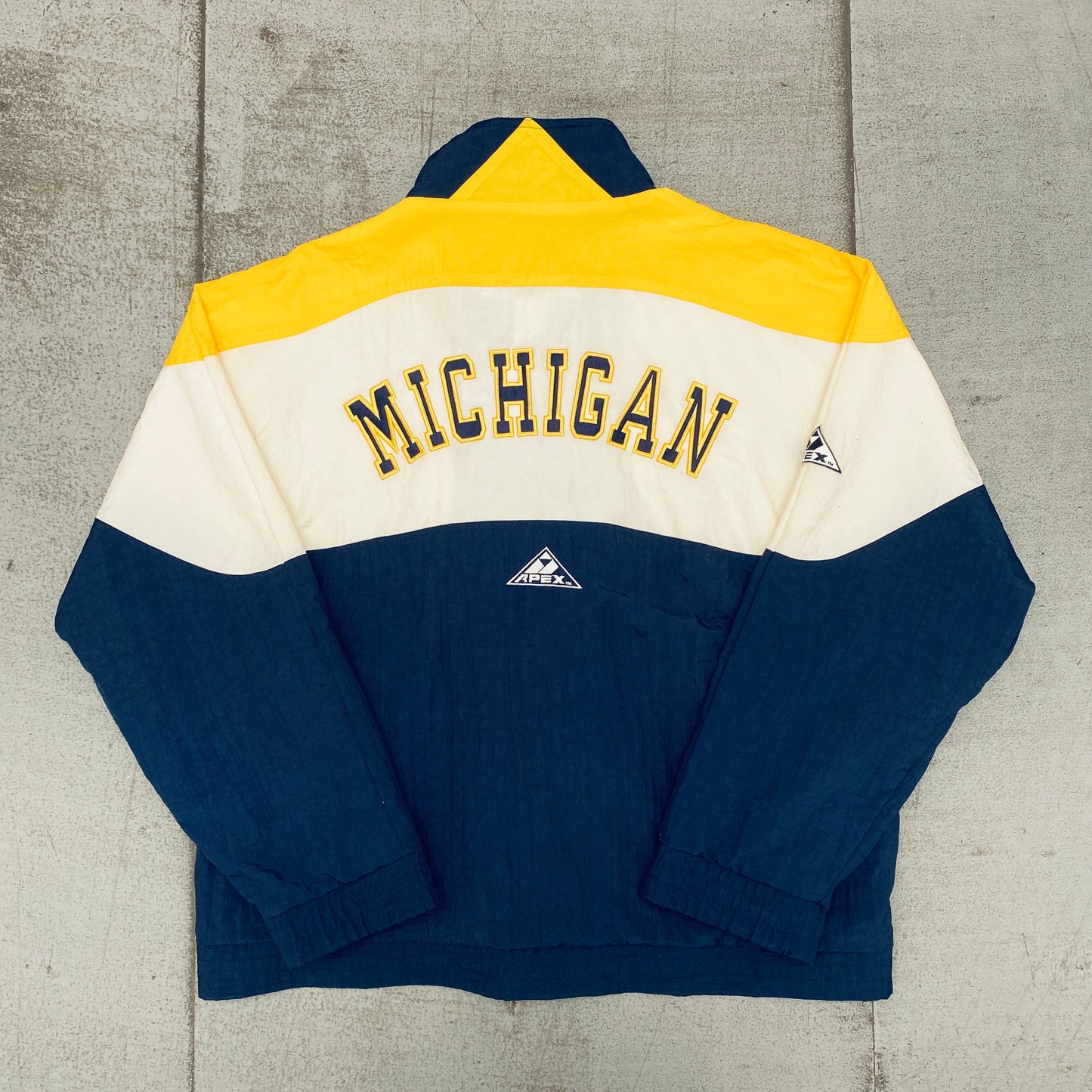 Michigan Wolverines: 1990's Apex One Reverse Spellout Wave Fullzip Lightweight Jacket (L/XL)