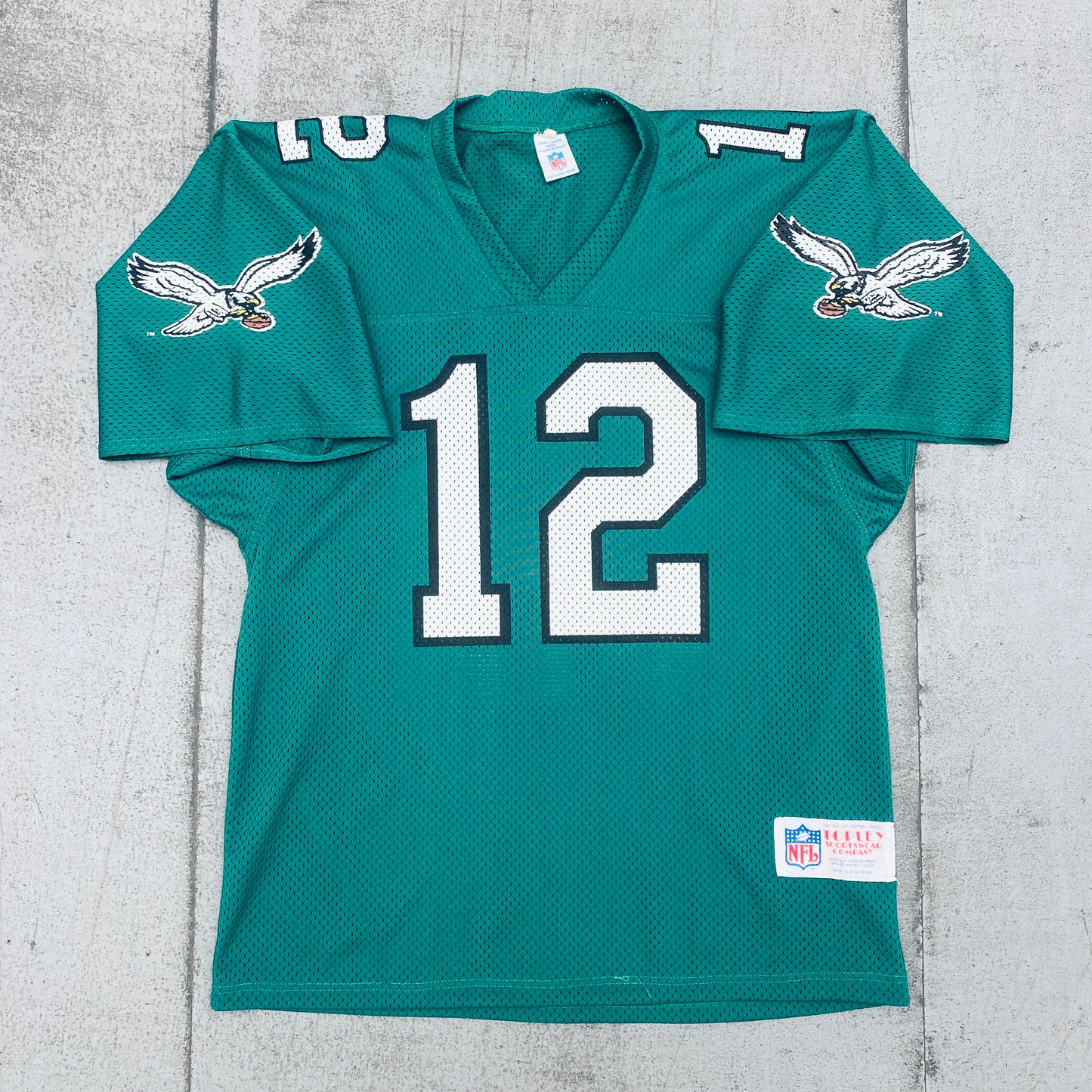 Philadelphia Eagles: 1990 Kelly Green No. 12 Fan Jersey (M)