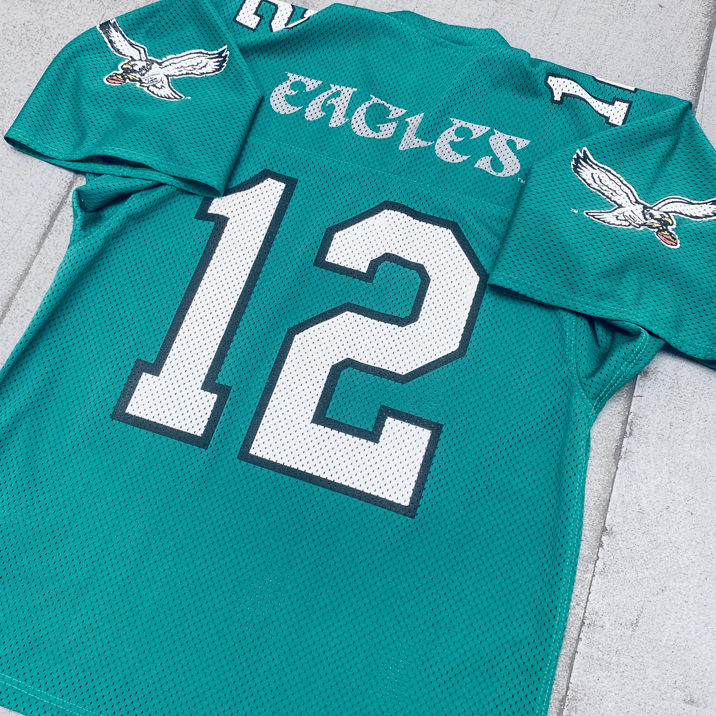 Philadelphia Eagles: 1990 Kelly Green No. 12 Fan Jersey (M)