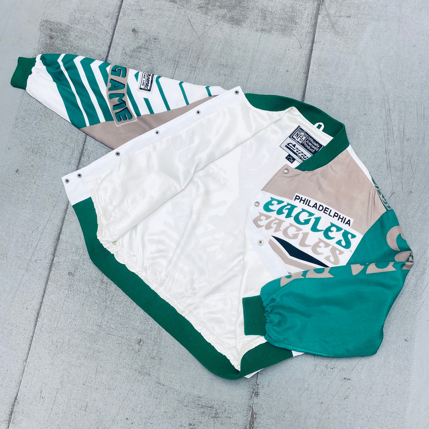 Philadelphia Eagles: 1990's Campri Fanimation Bomber Jacket (XL)