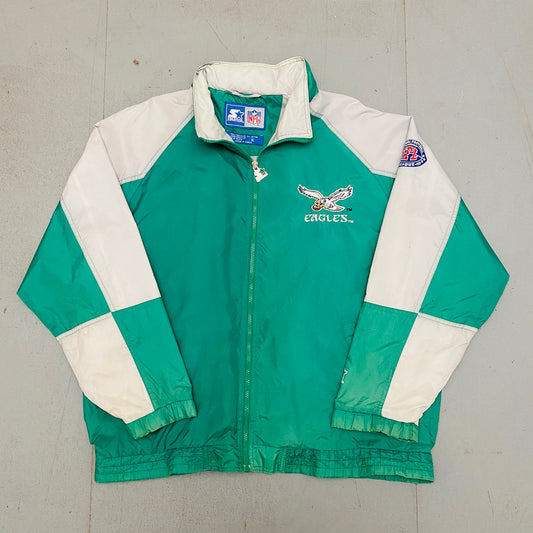 Philadelphia Eagles: 1990's Fullzip Starter Windbreaker (XL)