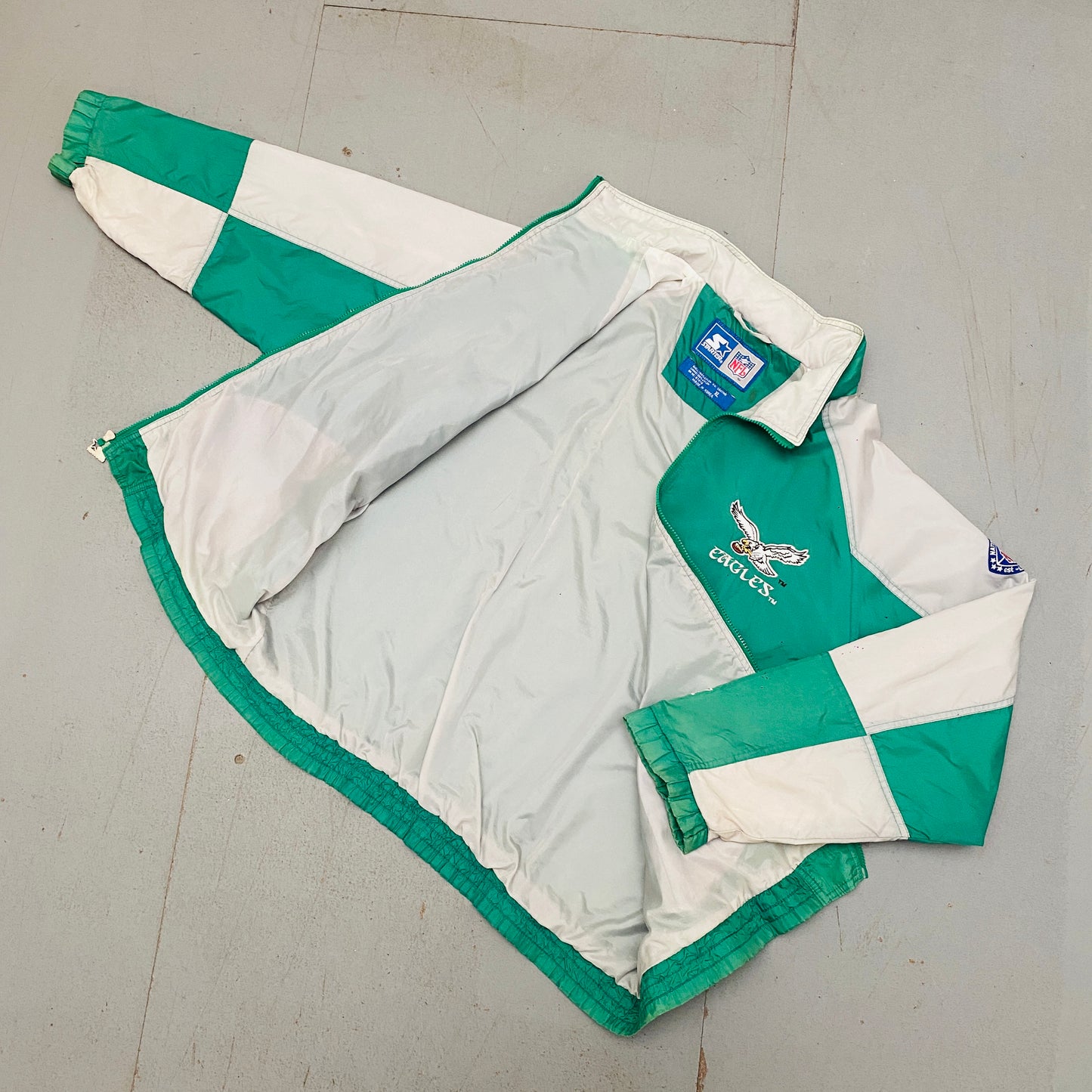 Philadelphia Eagles: 1990's Fullzip Starter Windbreaker (XL)