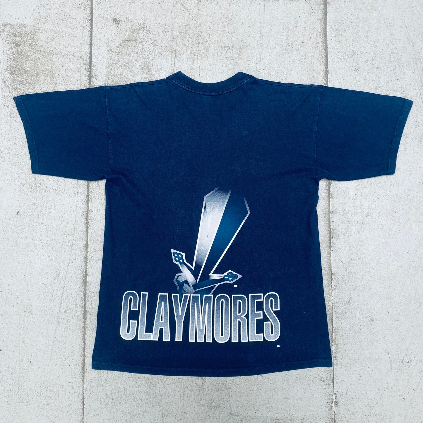 WLAF: Scottish Claymores 1996 Nutmeg Mills Graphic Spellout Tee (M/L)