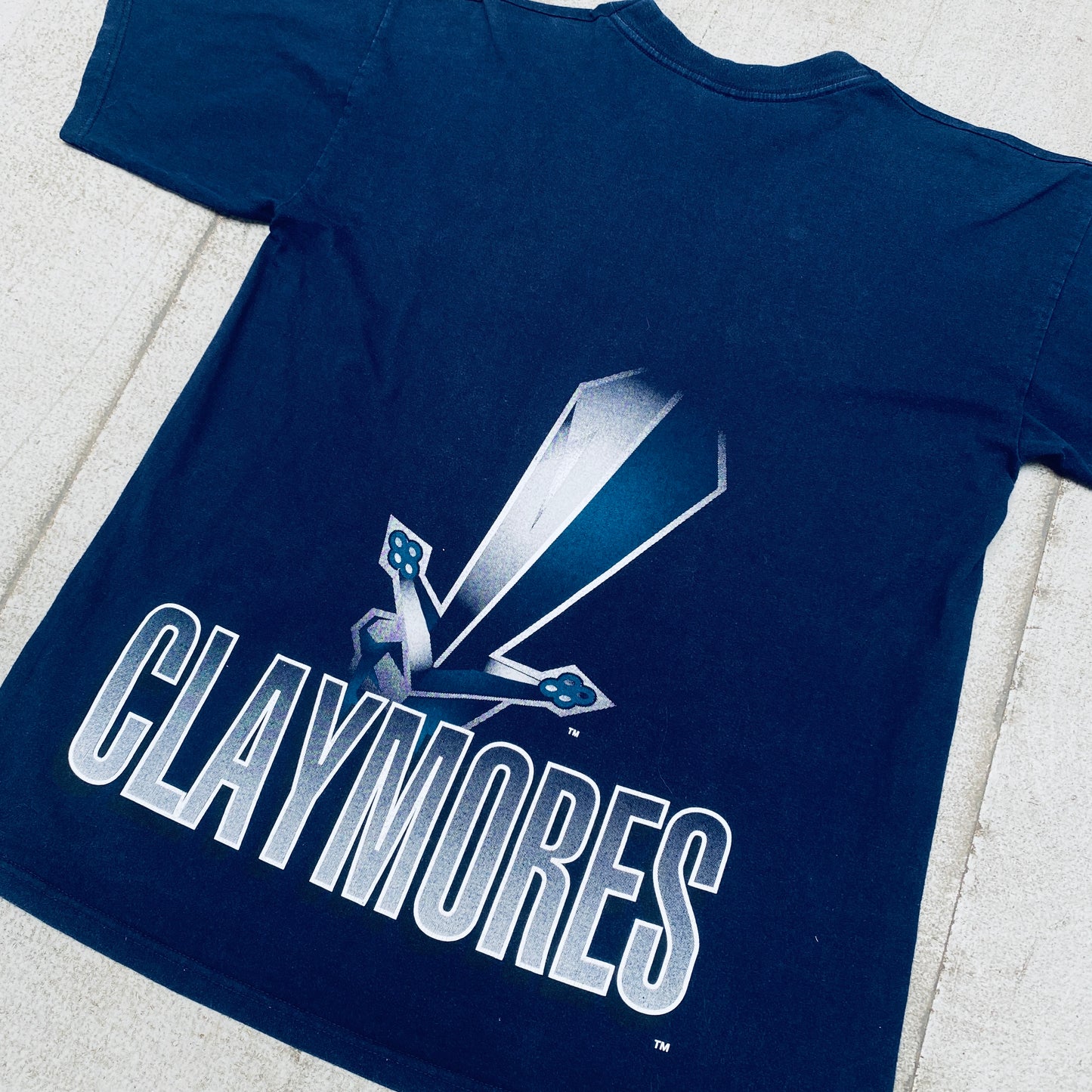 WLAF: Scottish Claymores 1996 Nutmeg Mills Graphic Spellout Tee (M/L)