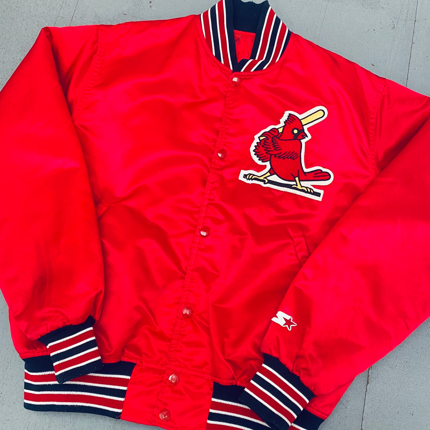 St. Louis Cardinals: 1980's Satin Diamond Collection Starter Bomber Jacket (L)