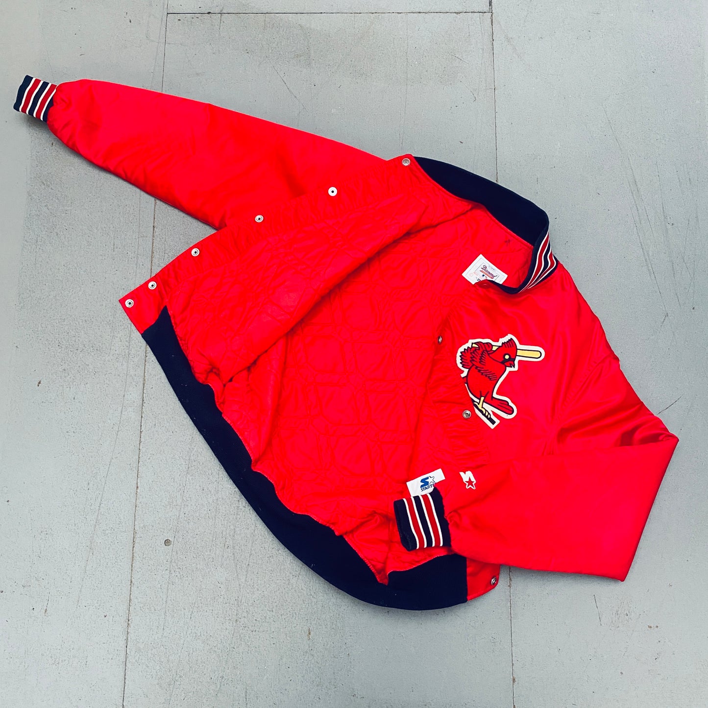 St. Louis Cardinals: 1980's Satin Diamond Collection Starter Bomber Jacket (L)