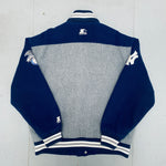 New York Yankees: 1990's Wool Stitched Script Spellout Fullzip Starter Bomber Jacket (XL)