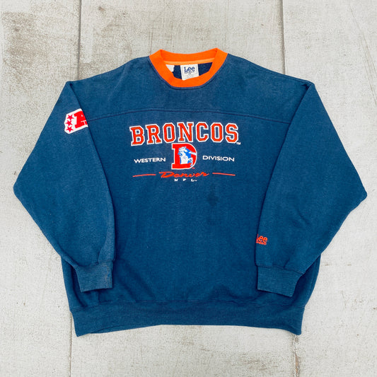 Denver Broncos: 1997 Lee Sport Embroidered Spellout Sweat (XXL)