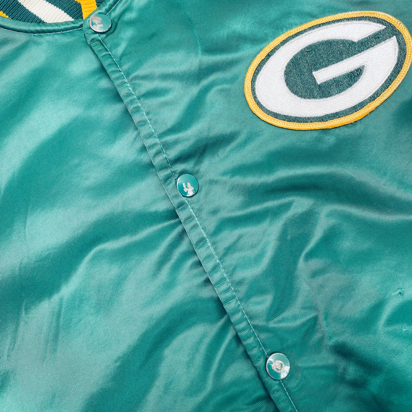 Green Bay Packers: 1980's Satin Starter Bomber Jacket (L)