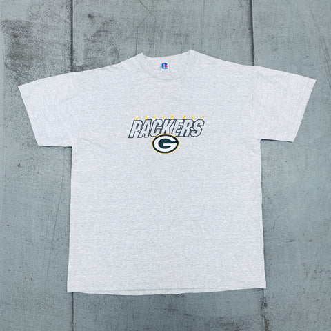 Green Bay Packers: 1990's Russell Athletic Embroidered Spellout Tee (XL)