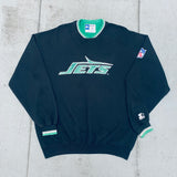 New York Jets: 1990's Blackout Embroidered Logo Proline Starter Sweat (XL)