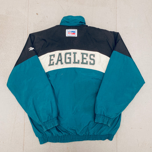 Philadelphia Eagles: 1990's Reebok Reverse Spellout Fullzip Proline Jacket (M)