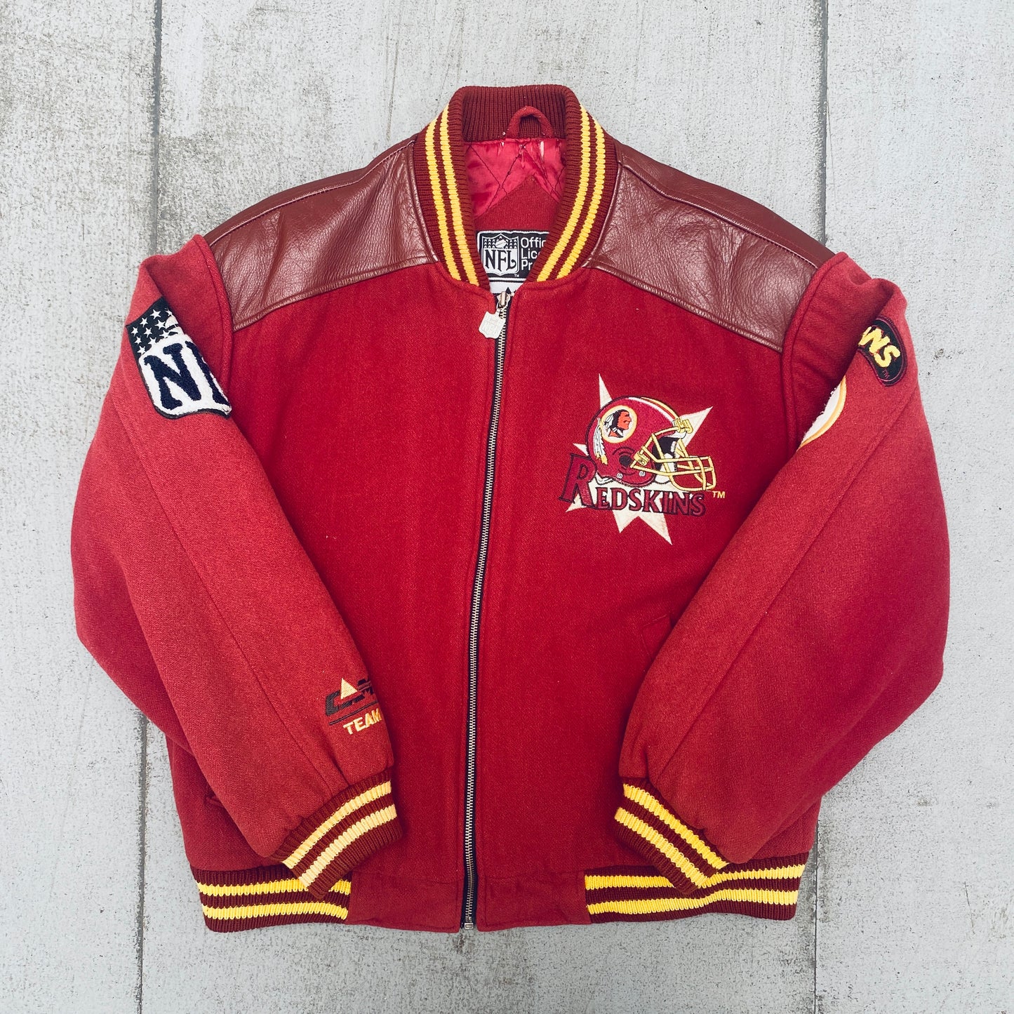 Washington Redskins: 1988 Campri Fullzip Varsity Jacket w/ Super Bowl XXII Plate (XL)