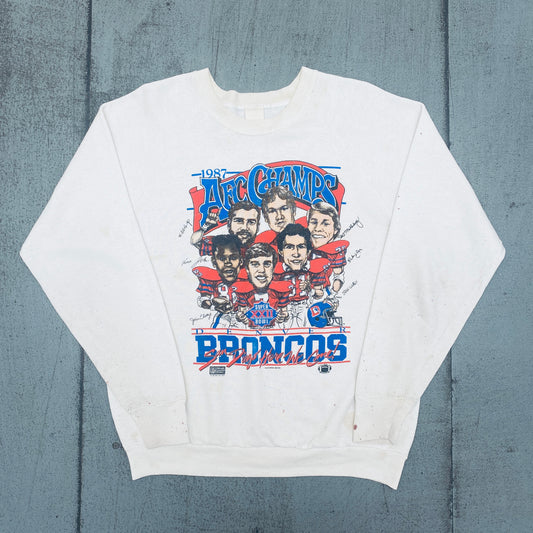 Denver Broncos: 1987 Salem Sportswear AFC Champions Caricature Sweat (M)