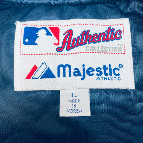 Majestic Men Jacket Brooklyn Dodgers Windbreaker Blue White Cooperstown  Size XXL