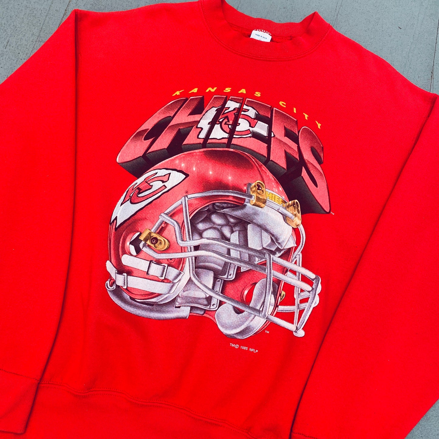 Kansas City Chiefs: 1995 Salem Sportswear Graphic Spellout Sweat (L)