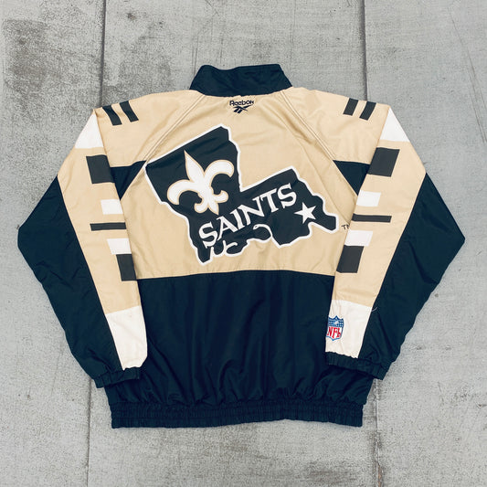 New Orleans Saints: 1990's Reebok Fullzip Proline Windbreaker (XL)