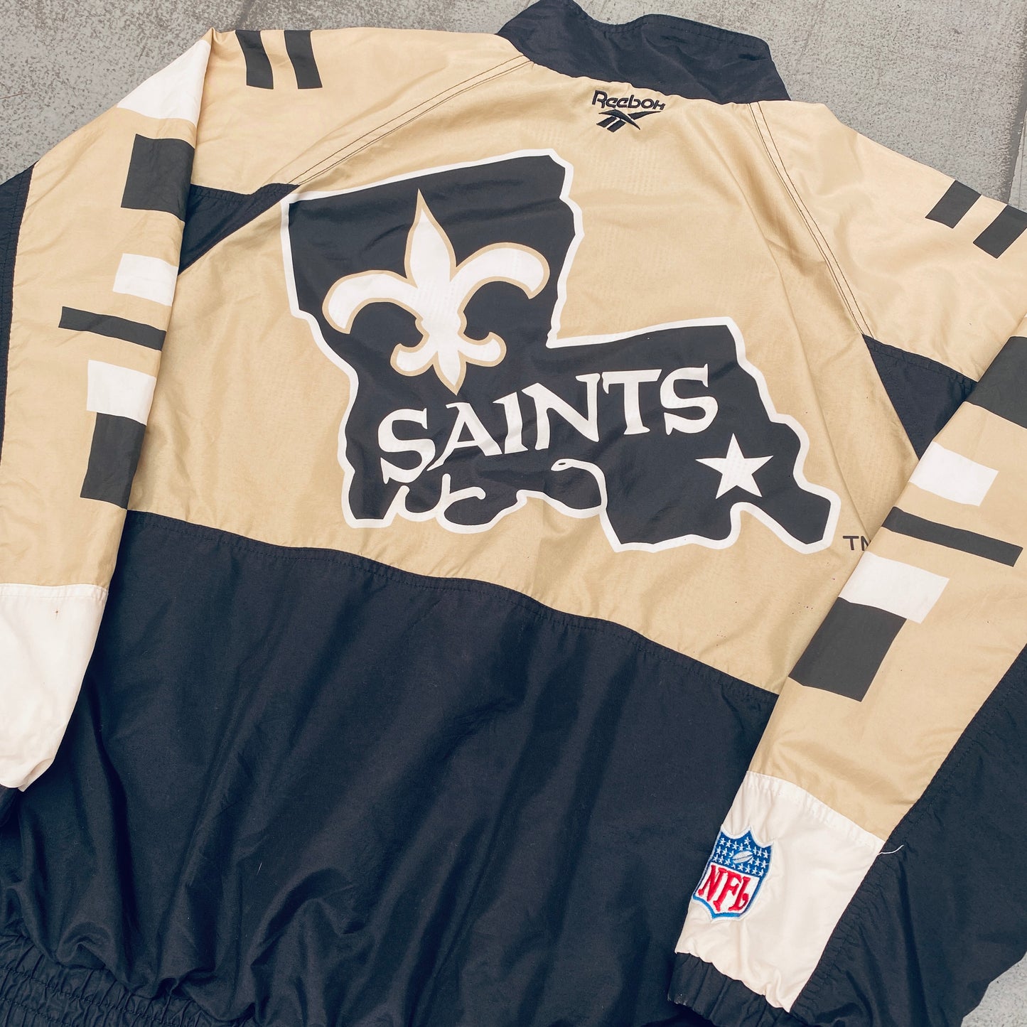 New Orleans Saints: 1990's Reebok Fullzip Proline Windbreaker (XL)