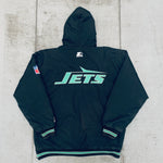 New York Jets: 1990's Blackout Fullzip Starter Parka Jacket (L)