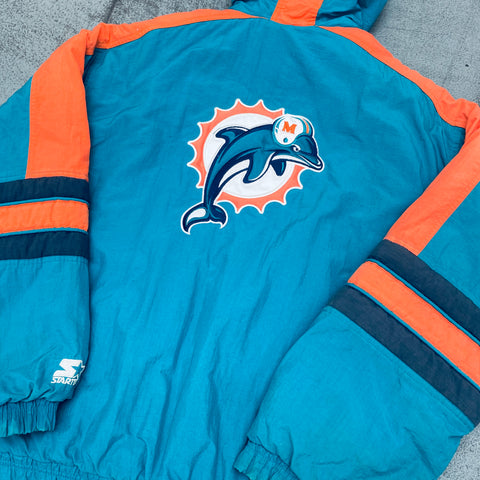 Miami Dolphins: 1990's 1/4 Zip Starter Breakaway Jacket (L