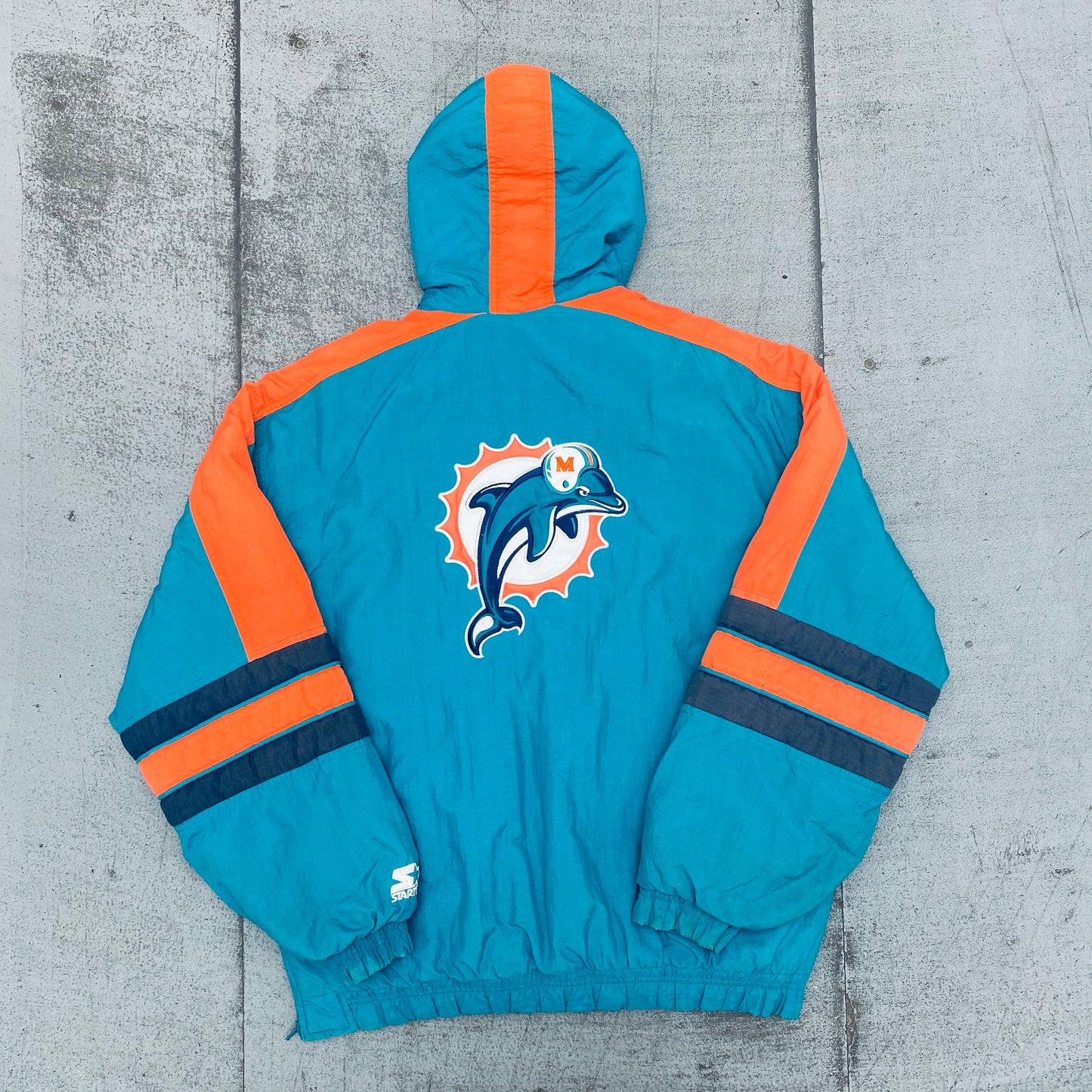 Miami Dolphins: 1990's 1/4 Zip Starter Breakaway Jacket (L)