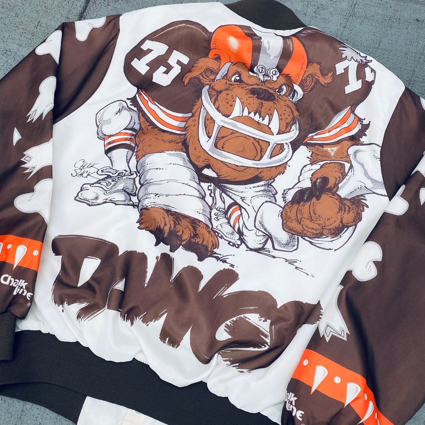 Cleveland Browns: 1990's Chalk Line Fanimation Bomber Jacket (M)