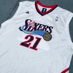 Philadelphia 76ers: Thaddeus Young 2007/08 Rookie White Adidas Jersey (XL)