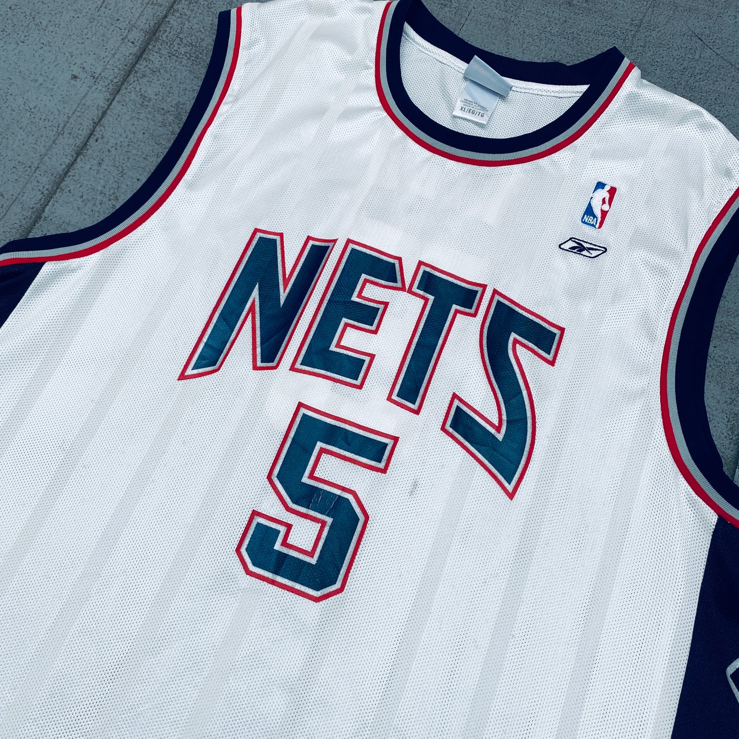 New Jersey Nets: Jason Kidd 2001/02 White Reebok Jersey (XL)