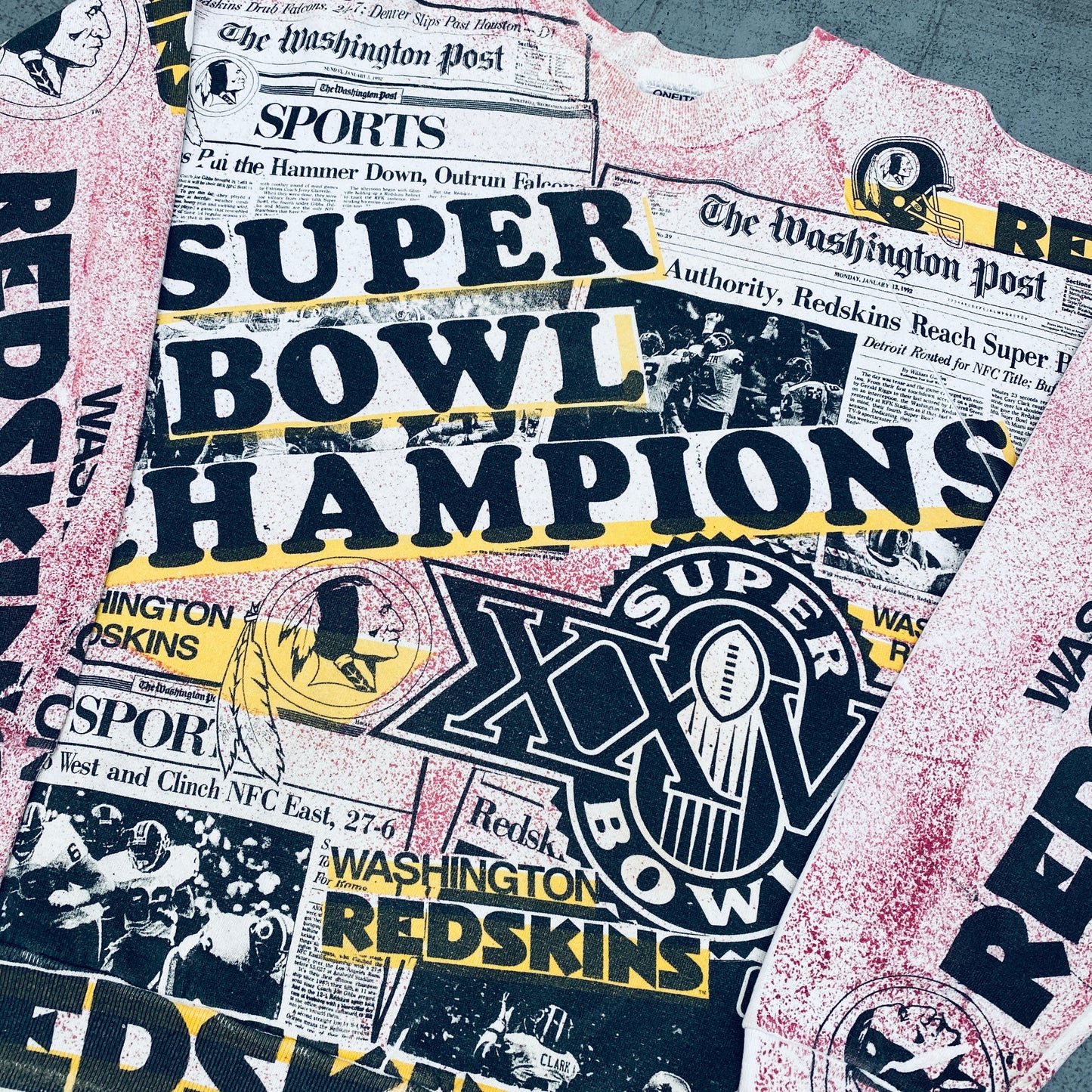 Washington Redskins: 1992 Super Bowl XXVI Champions All Over Sweat (L)