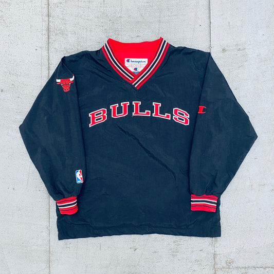 Chicago Bulls: 1990's Champion Spellout Courtside Jacket (L)