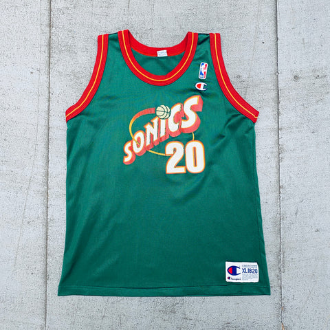 Vintage Seattle SuperSonics Gary Payton Champion Basketball Jersey