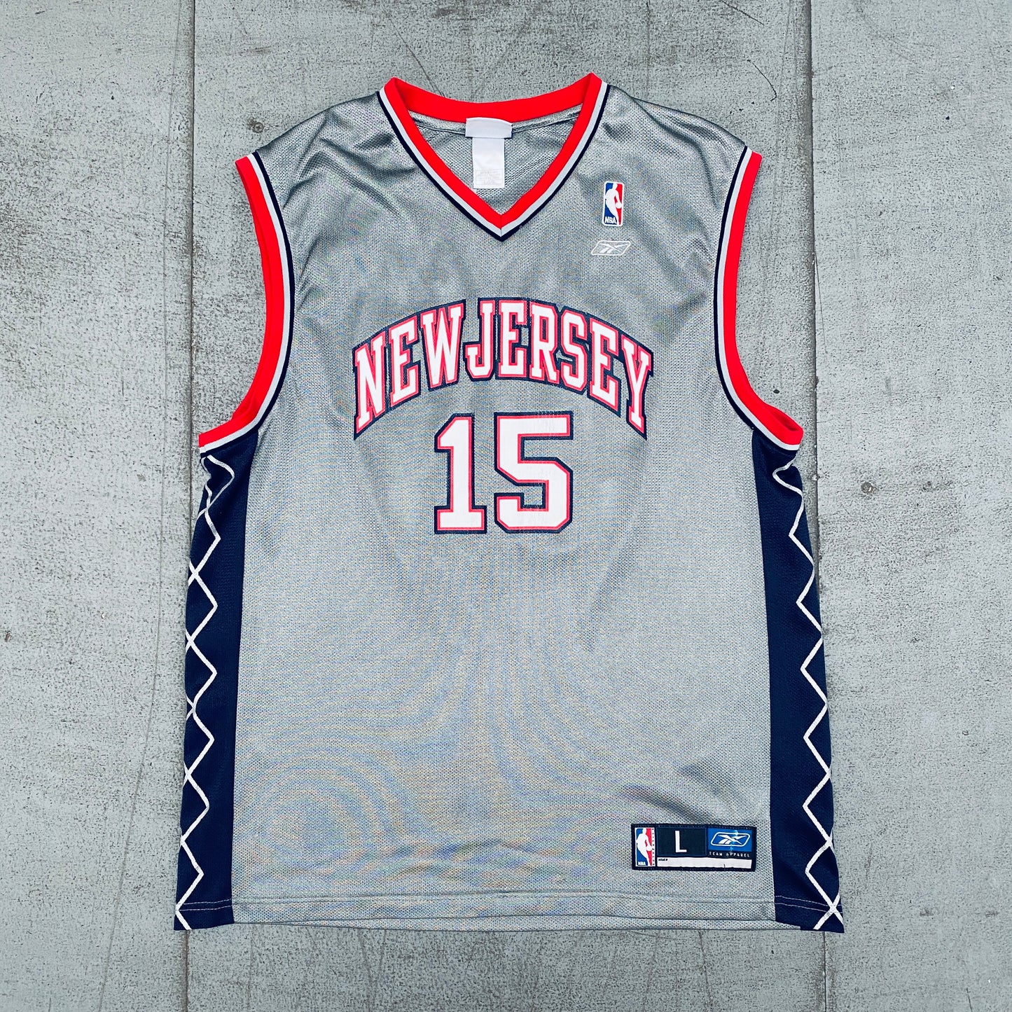 New Jersey Nets: Vince Carter 2004/05 Silver Reebok Jersey (L)