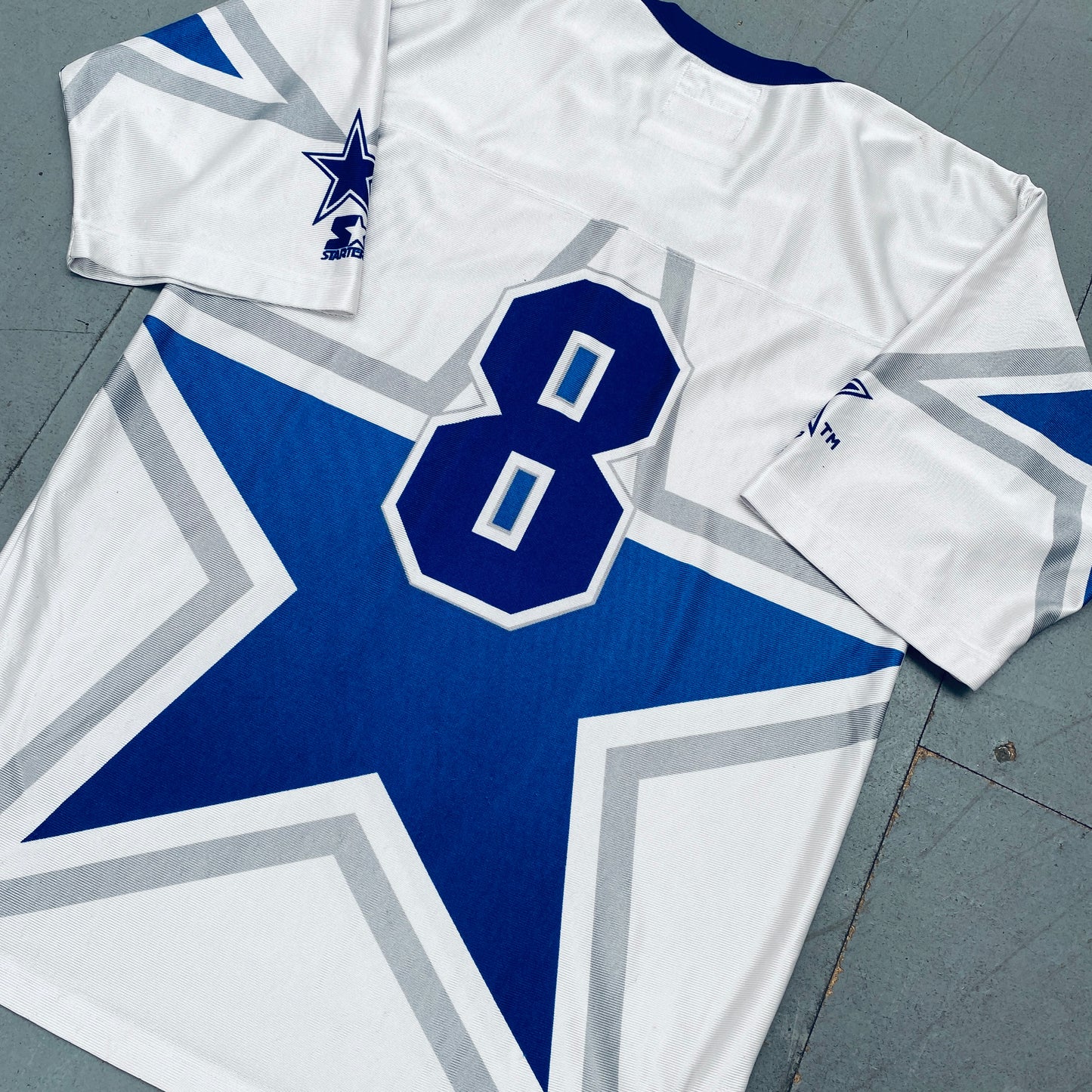 Dallas Cowboys: 1990's No. 8 "Troy Aikman" Big Logo Starter Fan Jersey (L)