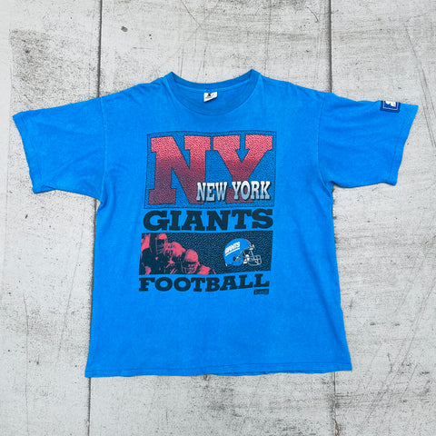 New York Giants: 1990's Graphic Spellout Starter Tee (L/XL)