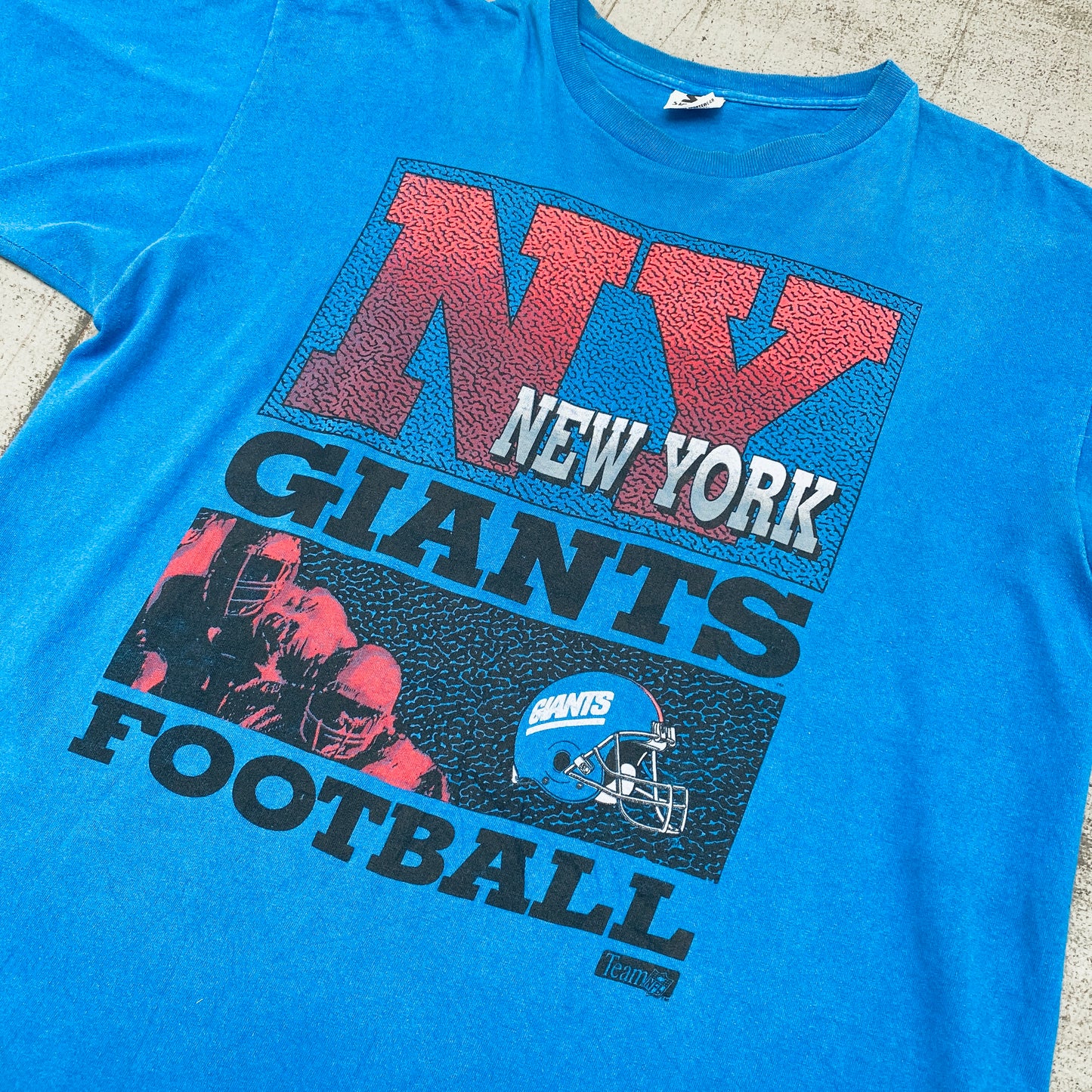 New York Giants: 1990's Graphic Spellout Starter Tee (L/XL)