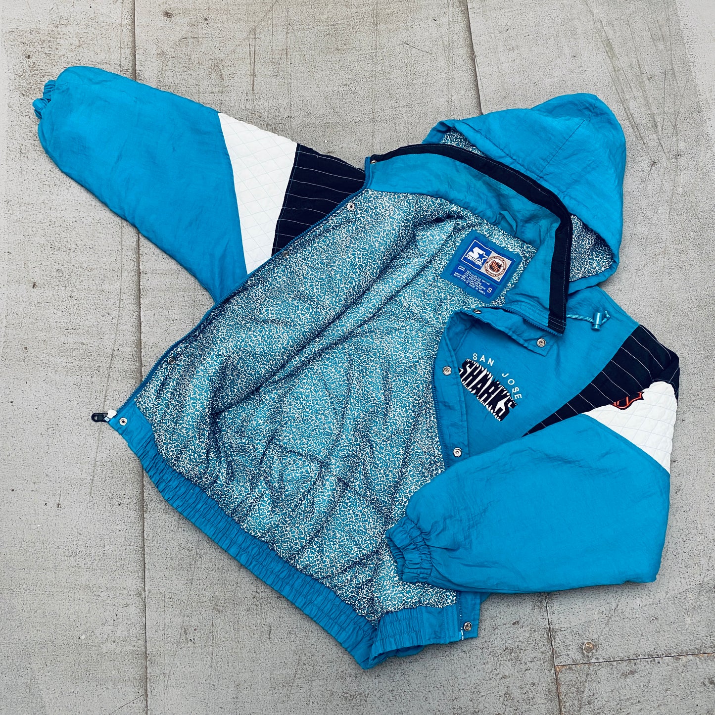 San Jose Sharks: 1990's Fullzip Starter Jacket (S)