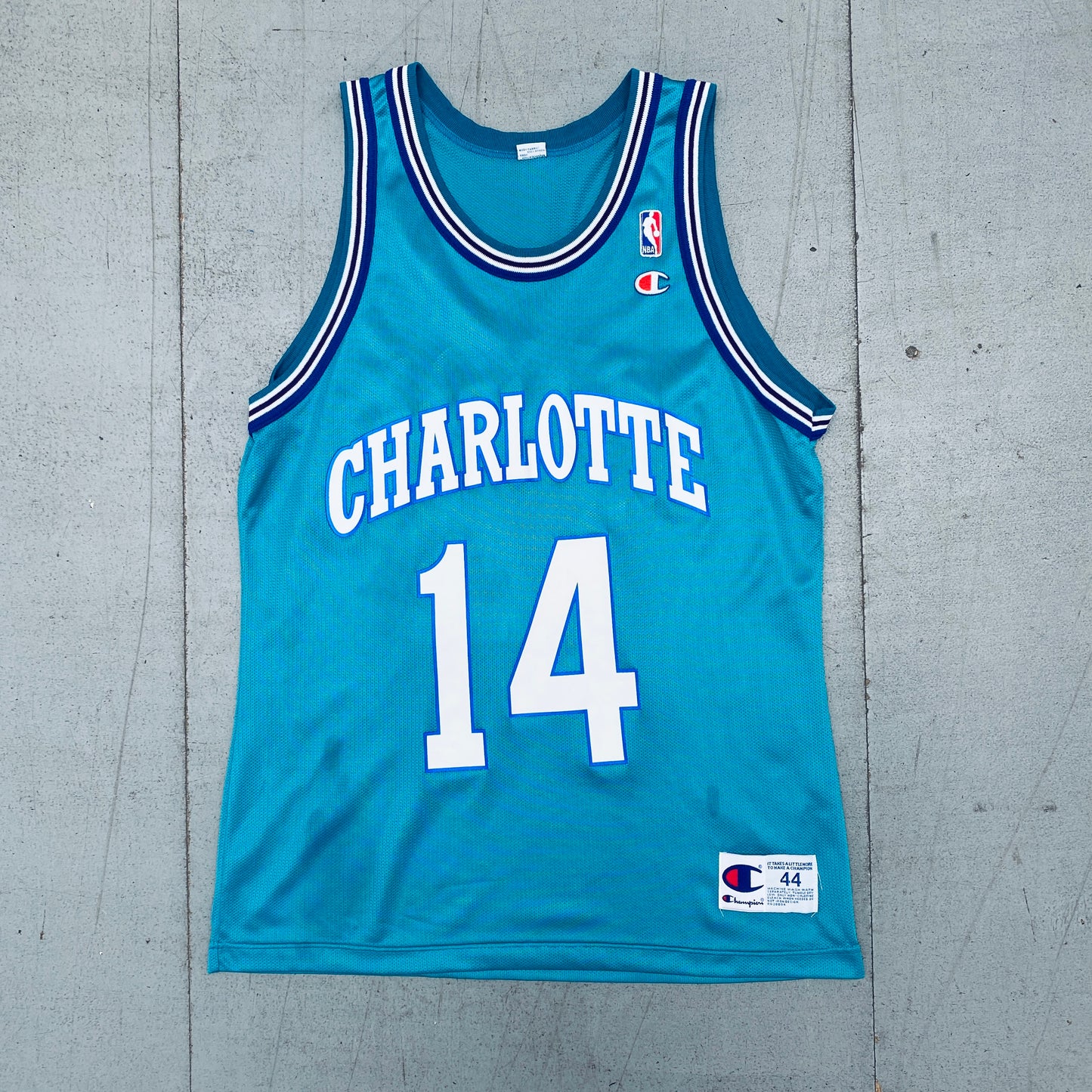 Charlotte Hornets: Anthony Mason 1997/98 Teal Champion Jersey (M)