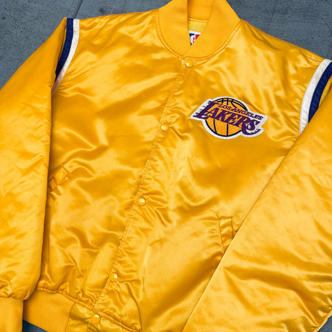 Los Angeles Lakers Vintage 80s Starter Satin Bomber Jacket Yellow