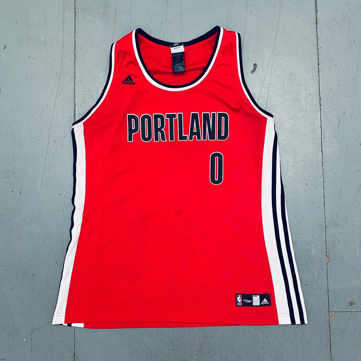 Portland Trail Blazers: Damian Lillard 2012/13 Rookie Red Adidas Ladies Jersey (XXL)