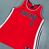 Portland Trail Blazers: Damian Lillard 2012/13 Rookie Red Adidas Ladies Jersey (XXL)