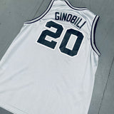 San Antonio Spurs: Manu Ginóbili Rookie 2002/03 Silver Reebok Jersey (L)