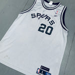 San Antonio Spurs: Manu Ginóbili Rookie 2002/03 Silver Reebok Jersey (L)