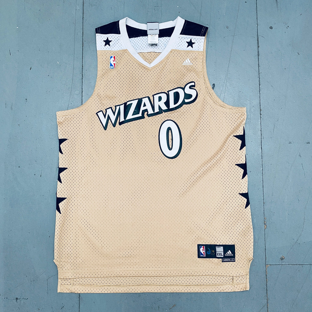 Adidas NBA Washington Wizards Gilbert Arenas Gold Basketball Jersey
