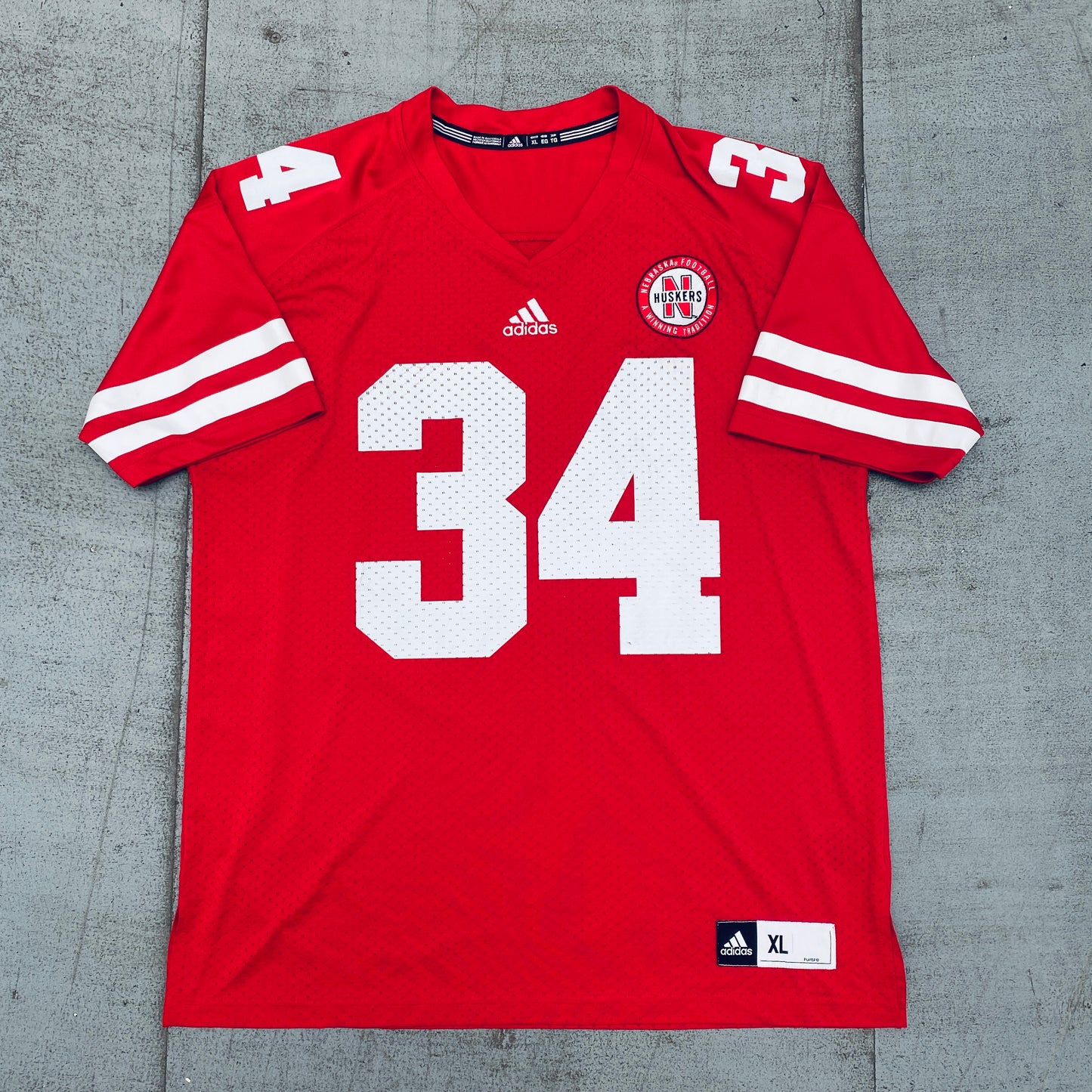 Nebraska Cornhuskers: No. 34 "Trev Alberts" Adidas Jersey (XL)