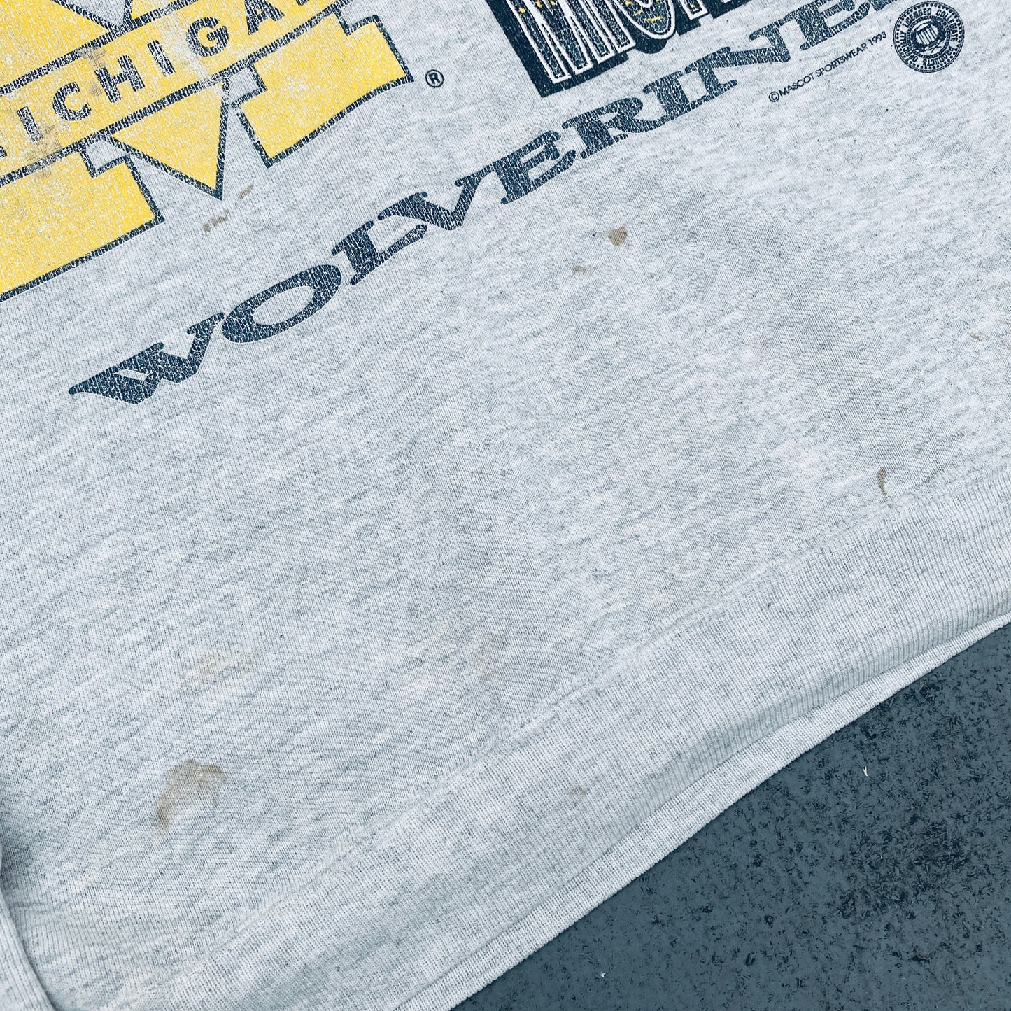 Michigan Wolverines: 1993 Graphic Spellout Sweat (L)