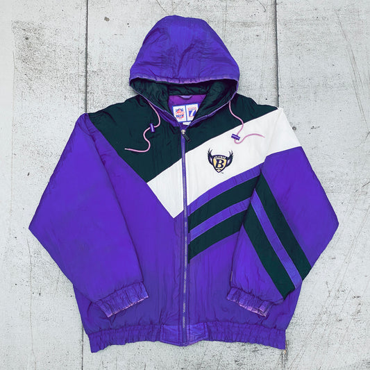 Baltimore Ravens: 1996 Logo 7 "Old Logo" Reverse Spellout Fullzip Parka Jacket (L)