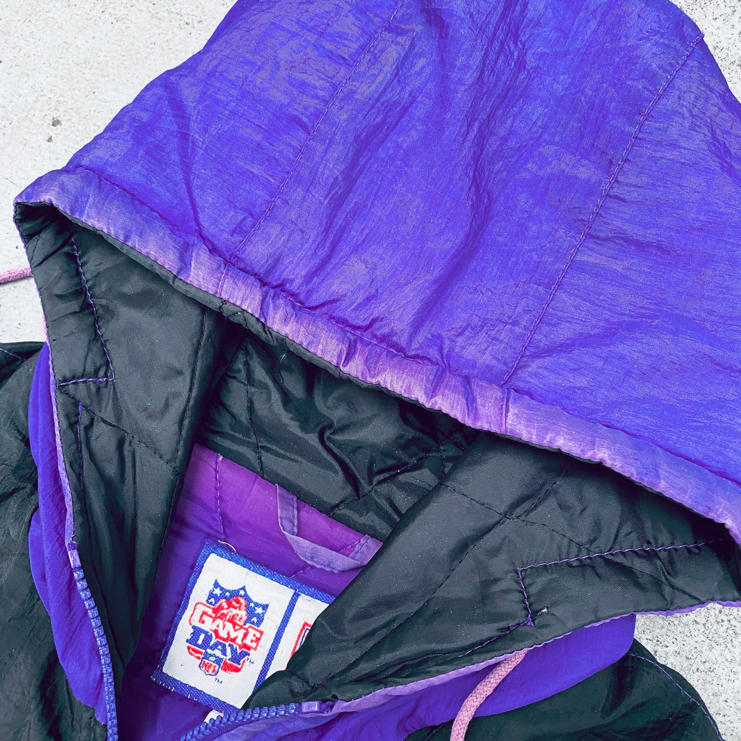 Baltimore Ravens: 1996 Logo 7 "Old Logo" Reverse Spellout Fullzip Parka Jacket (L)